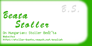 beata stoller business card